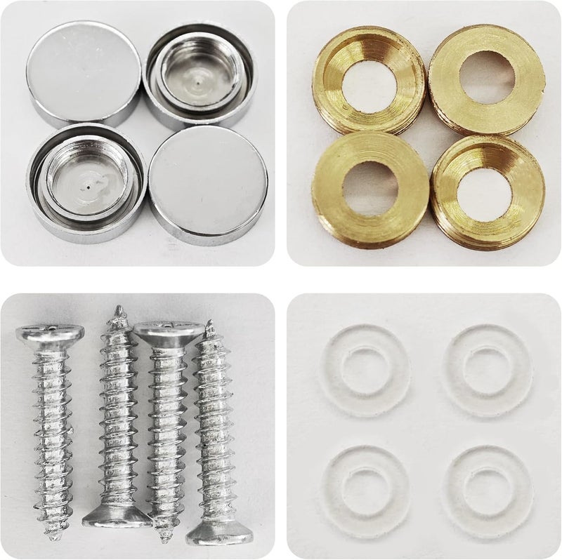 AUXBC 12PCS 3/5" Mirror Screws Decorative Cover Caps, Sign Advertising Screws, Mirror Screw Fasteners Nails, Chrome - Image 5